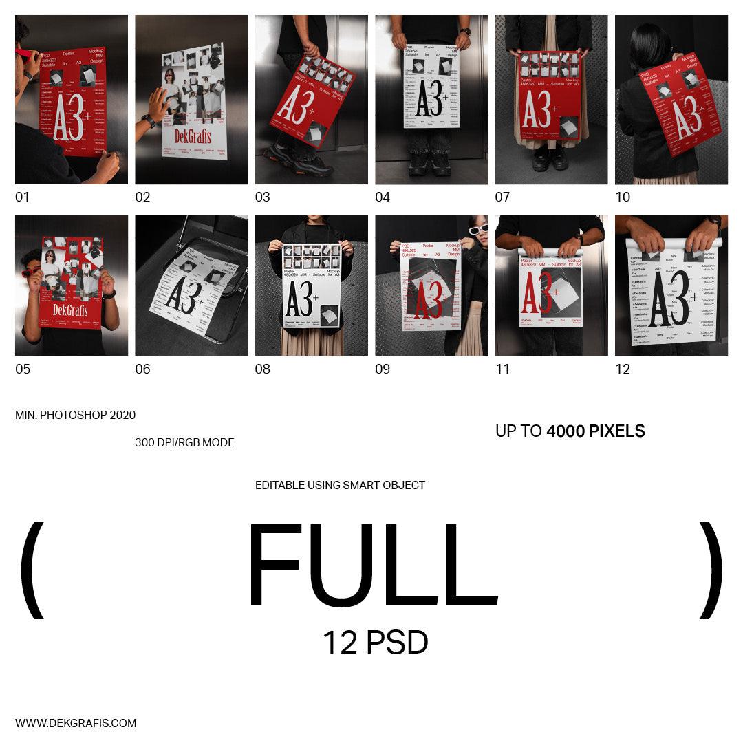 12 A3+ Poster Mockups 2024