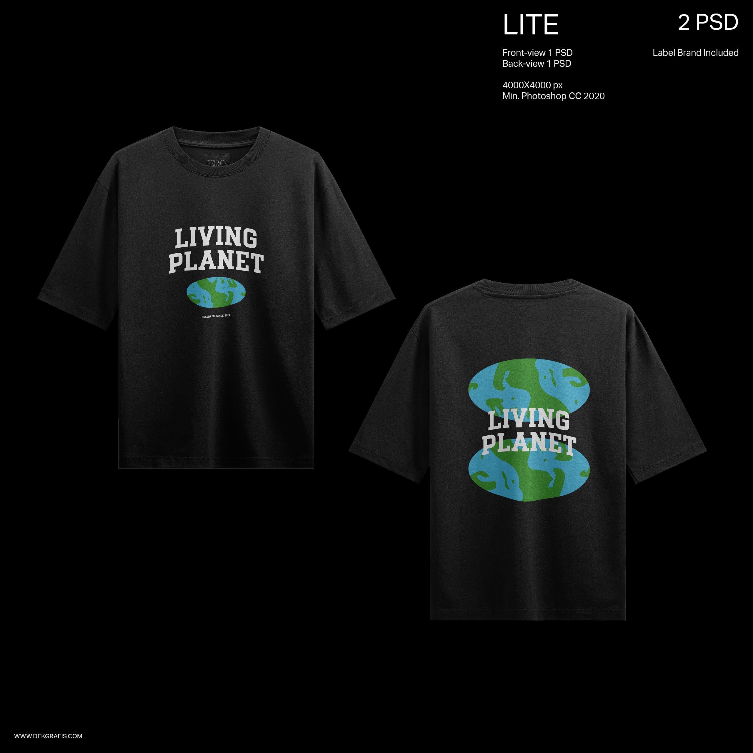 8 Realistic Oversized T-Shirt Mockups BLACK 2024