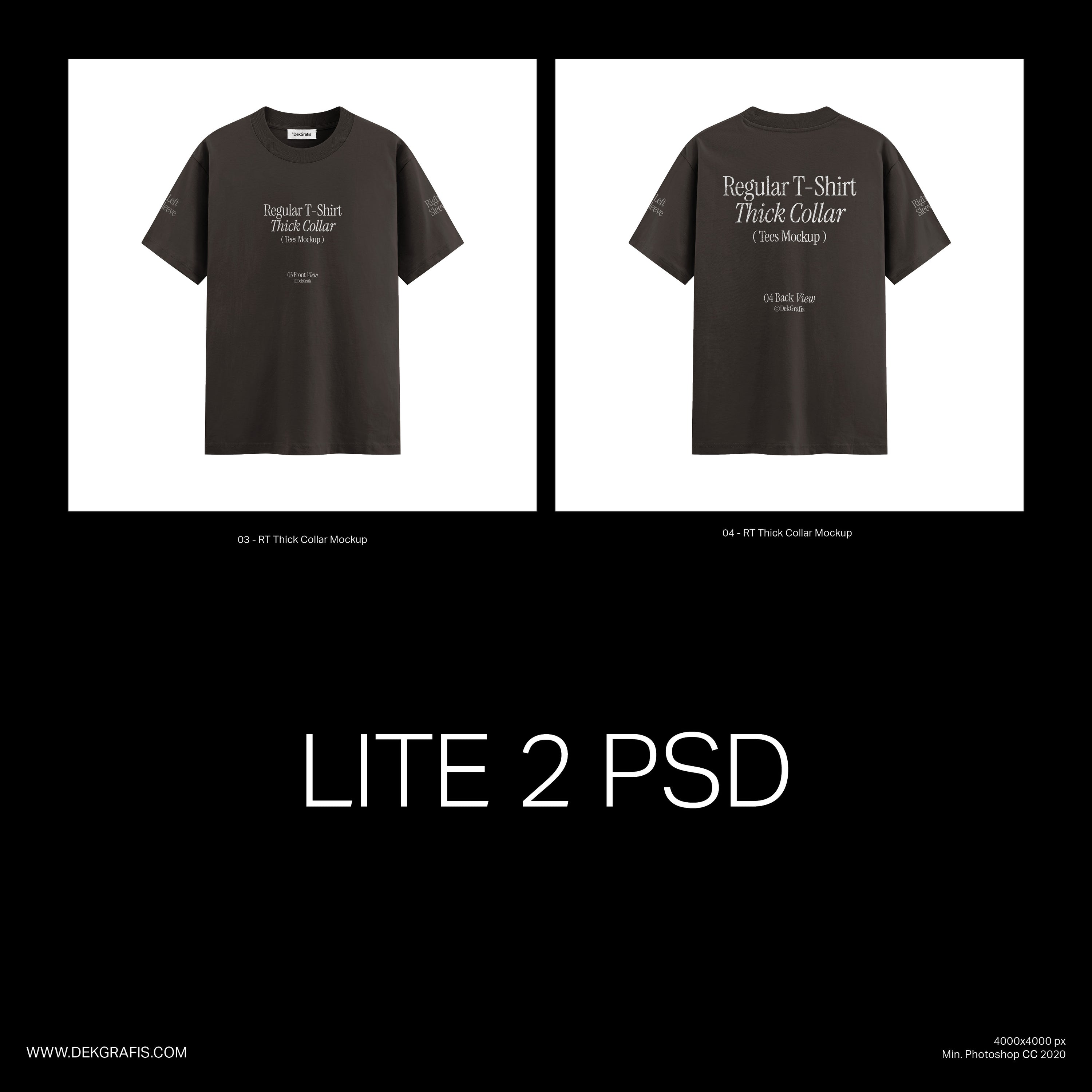 6 Regular T-Shirt Thick Collar Mockups 2024