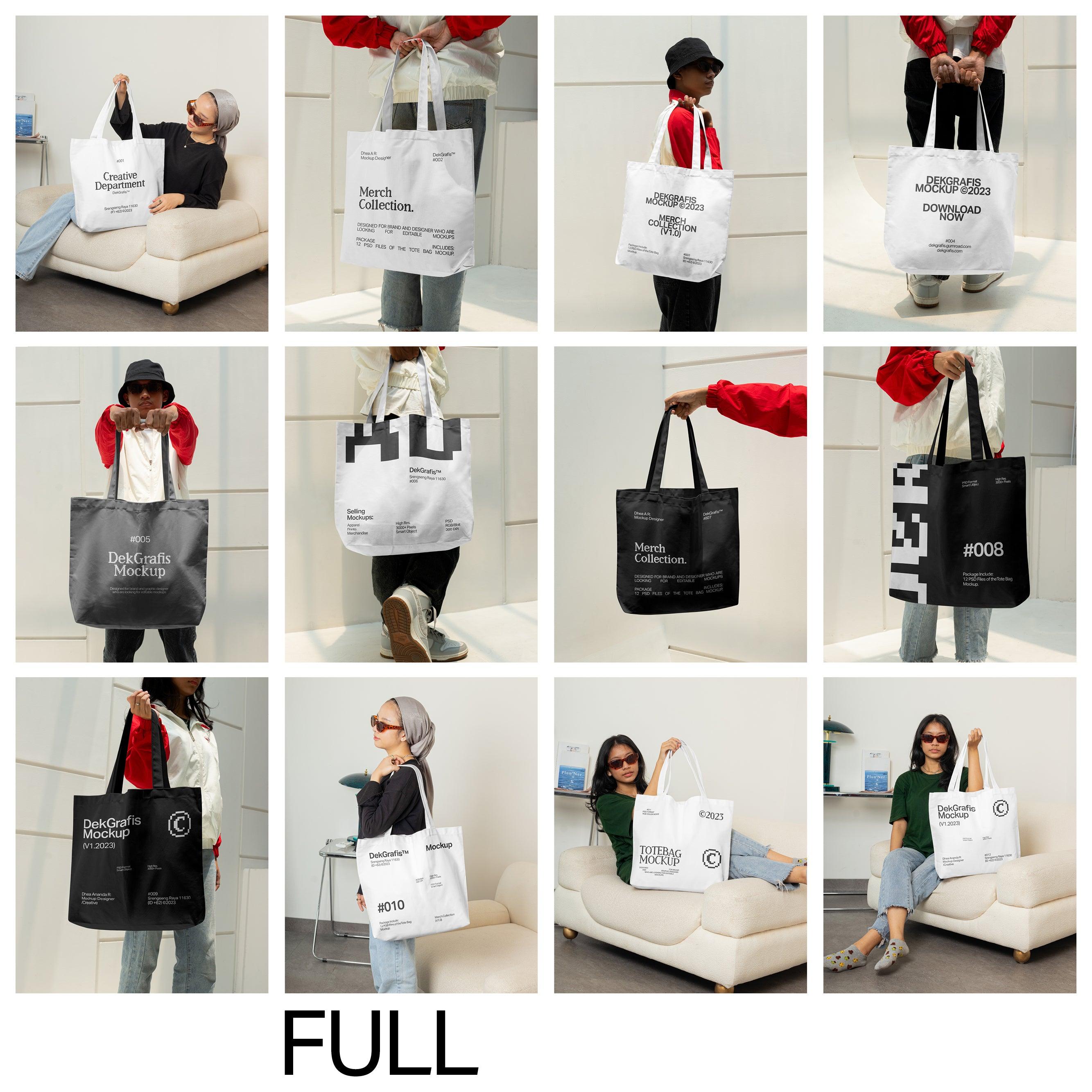 12 Premium Tote Bag Mockups 2023