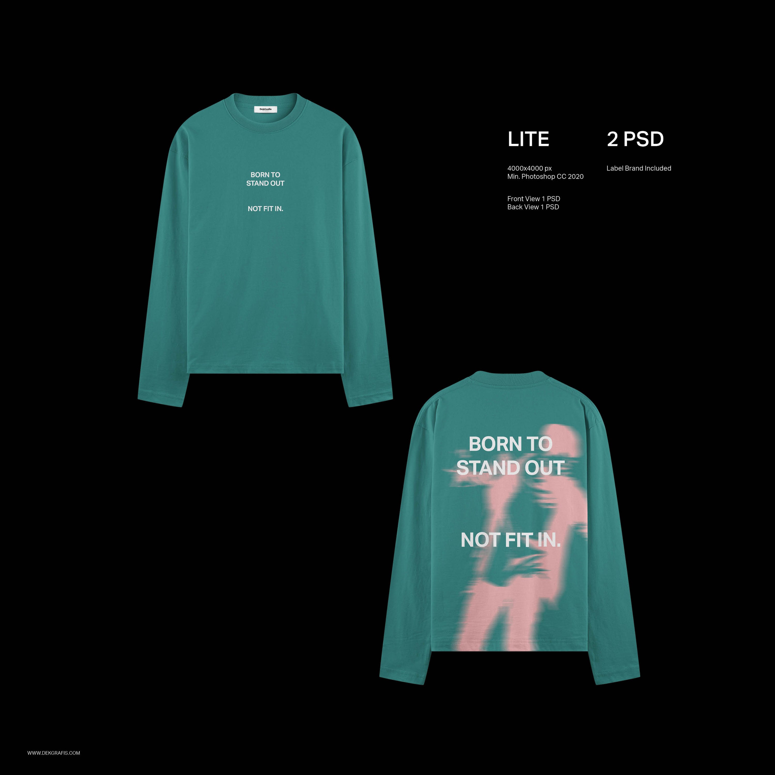 6 Long Sleeve T-Shirt Mockups 2024