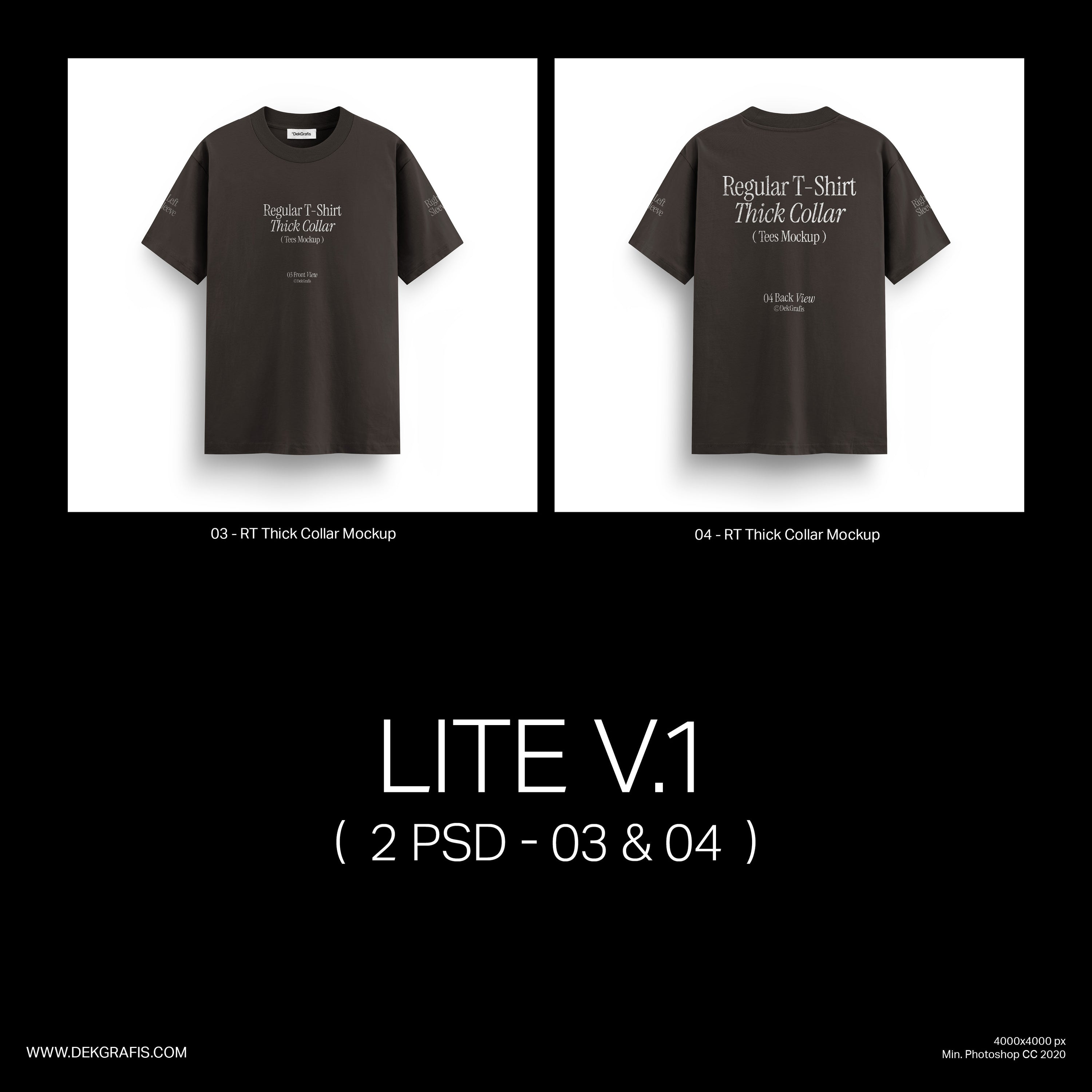 6 Regular T-Shirt Thick Collar Mockups 2024