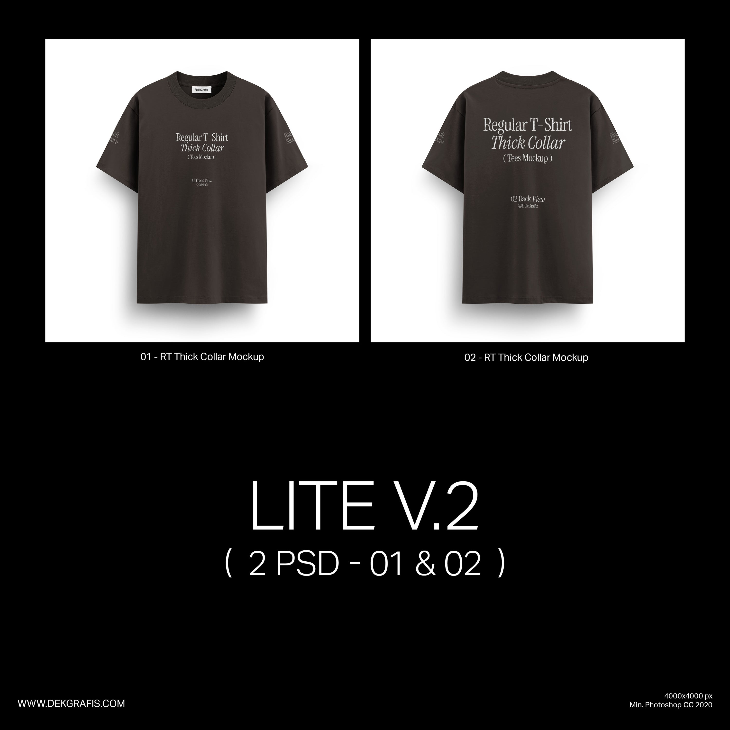 6 Regular T-Shirt Thick Collar Mockups 2024