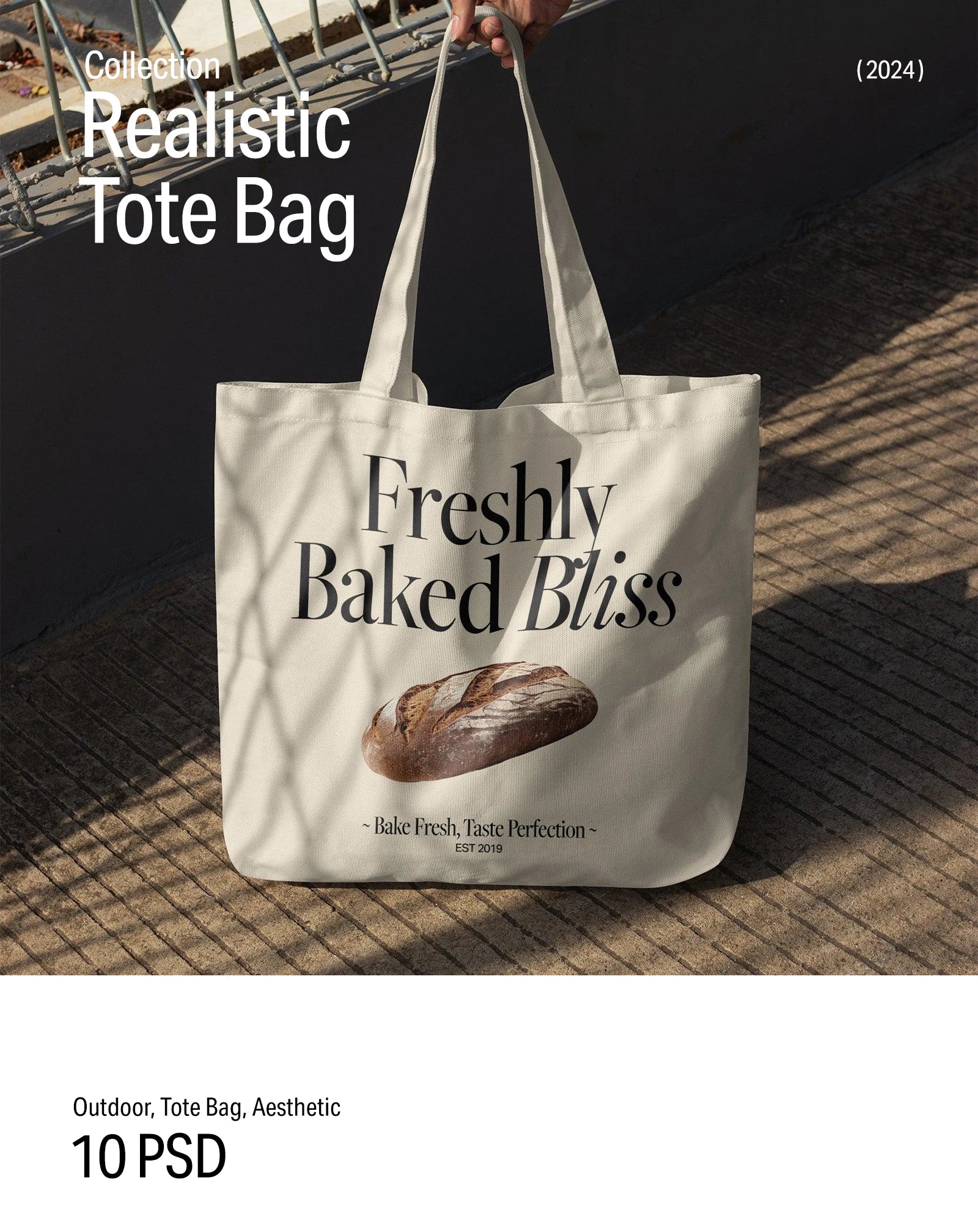 10 Realistic Tote Bag Mockups 2024