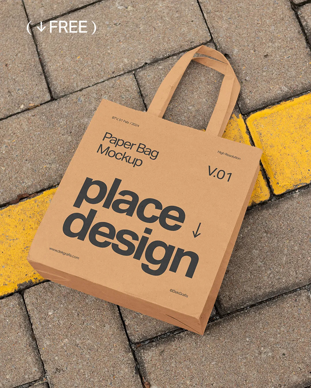 Free Paper Bag Mockup 01