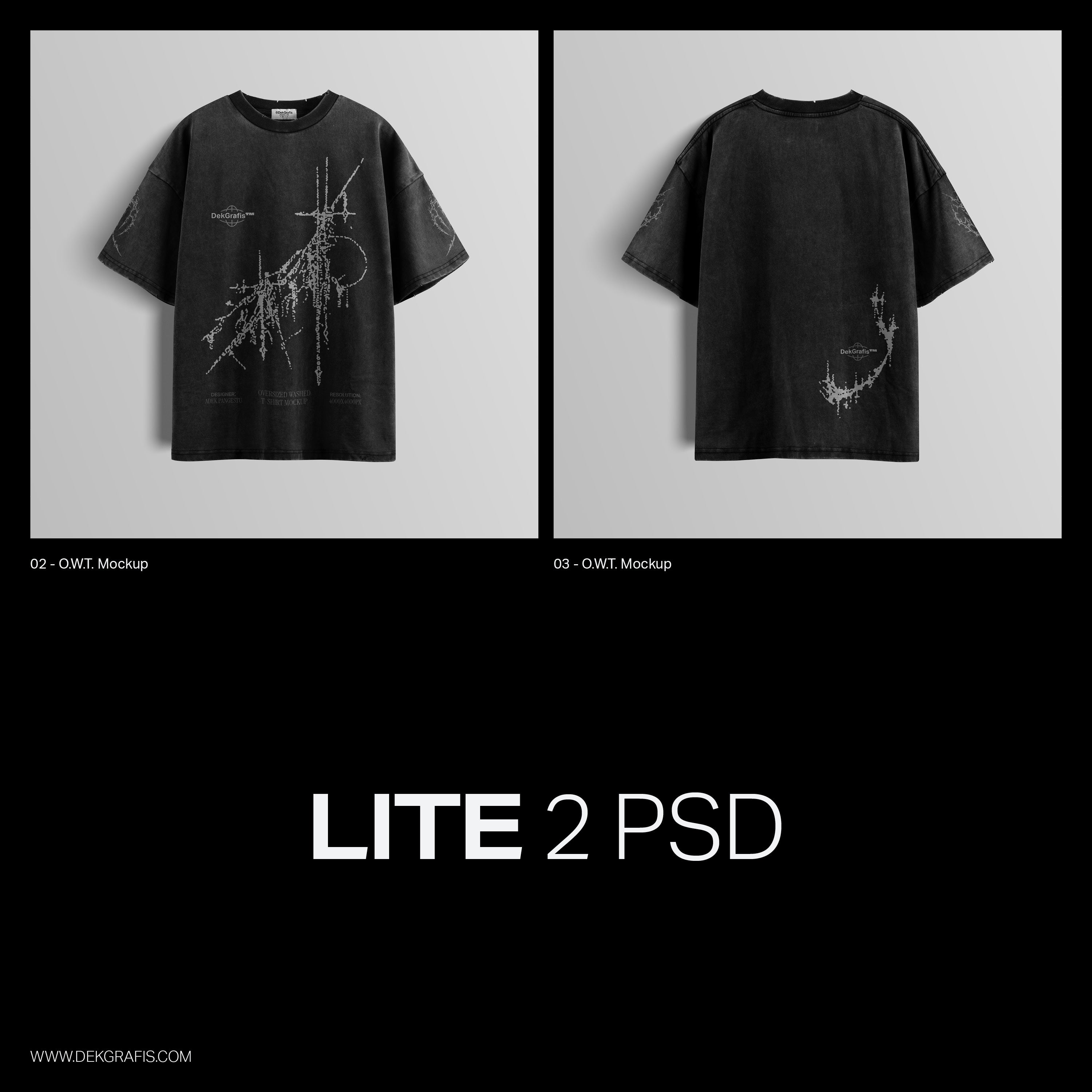 6 Premium Oversized Washed Tees Mockups 2024