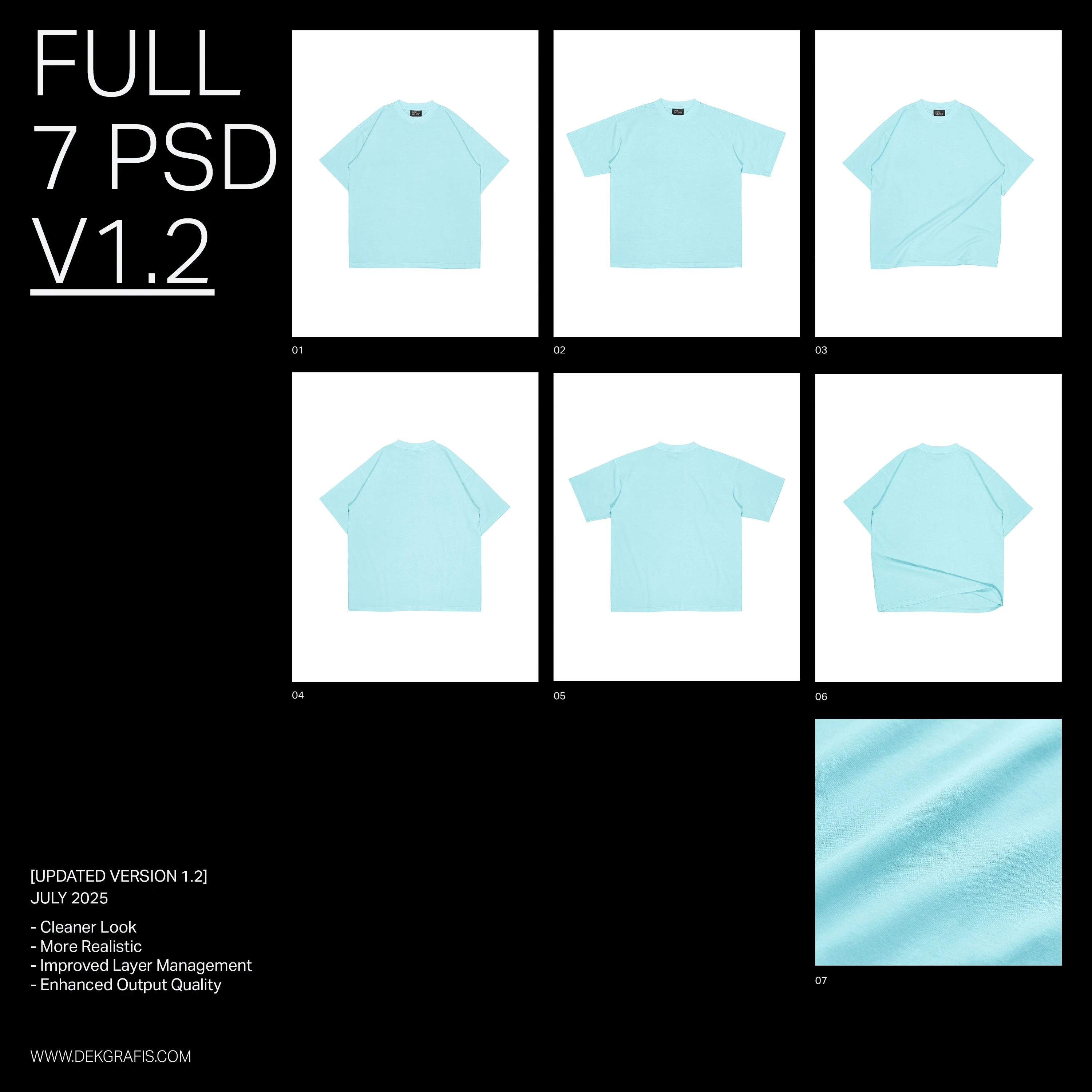 7 Realistic Oversize T-Shirt Mockups 2023