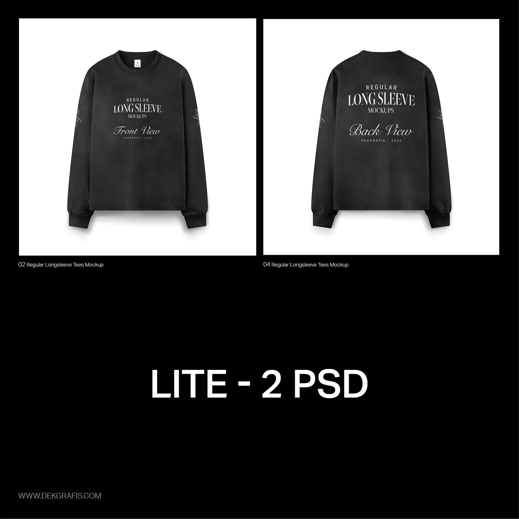 5 Regular Long Sleeve Tees Mockups 2025