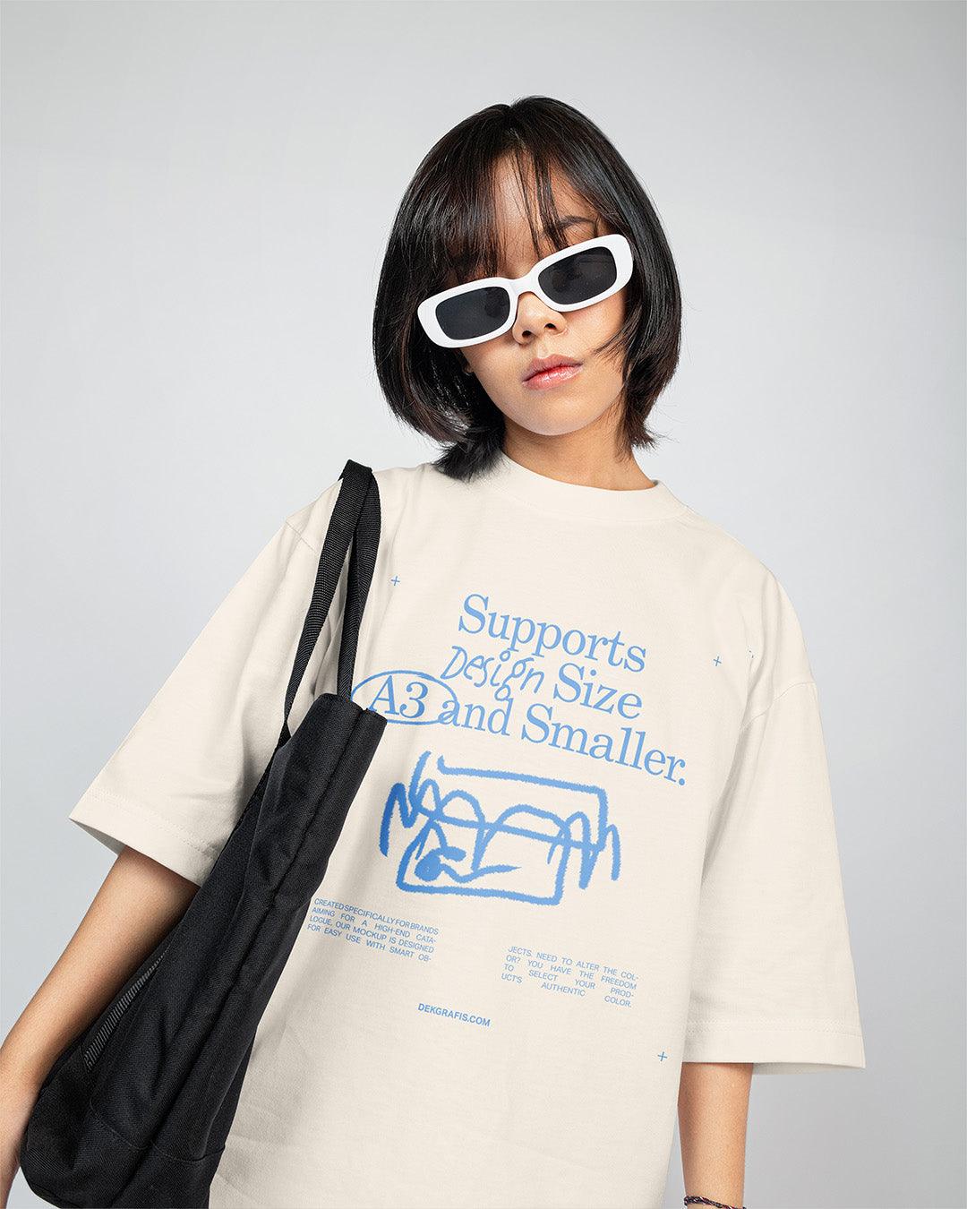 8 Woman Oversized T-Shirt Mockups WBG 2024