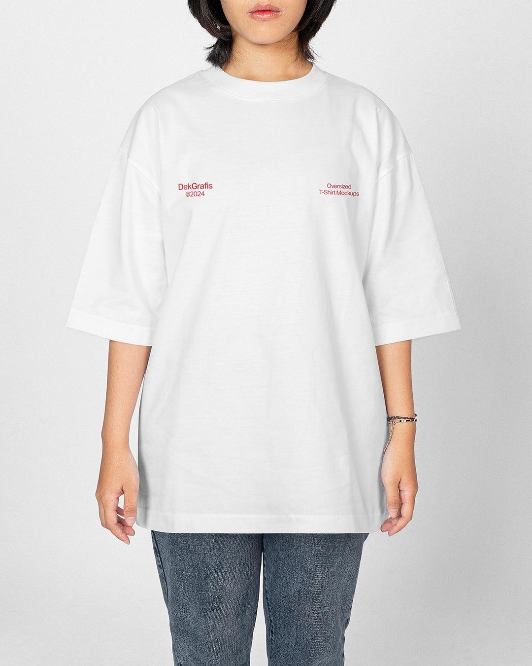 8 Woman Oversized T-Shirt Mockups WBG 2024