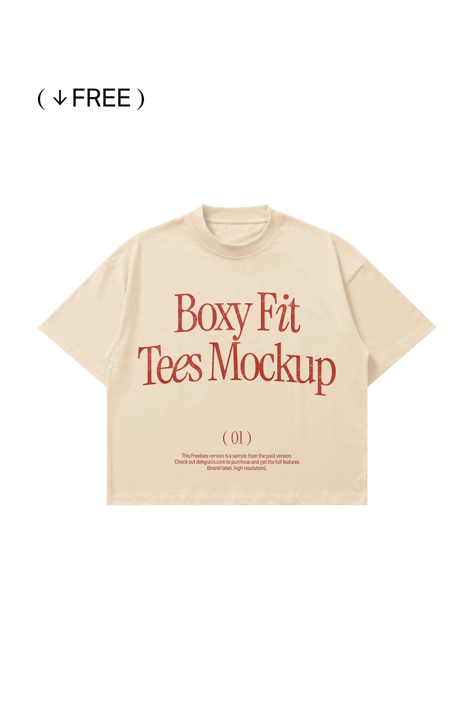 Free Boxy Fit Tees Mockup 01