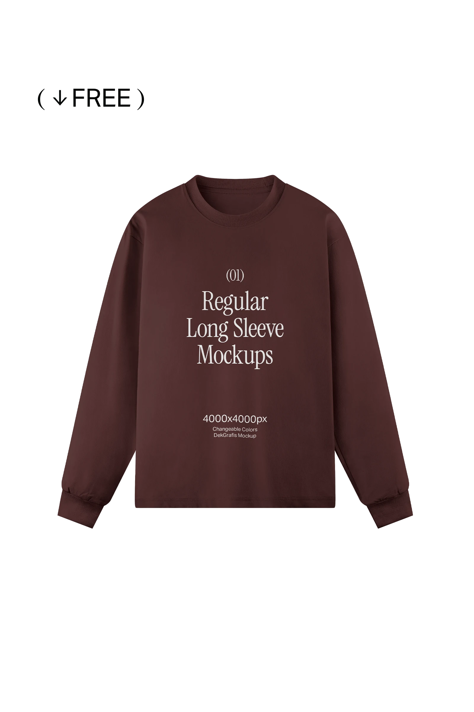 Free Regular Long Sleeve Tees Mockup 01