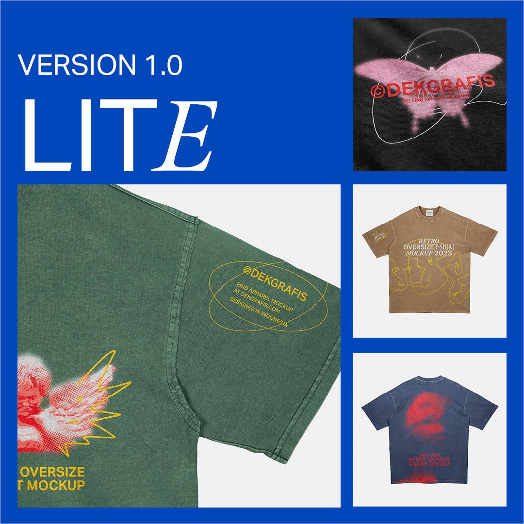 12 Oversize Retro-Washed T-Shirt Mockups 2023