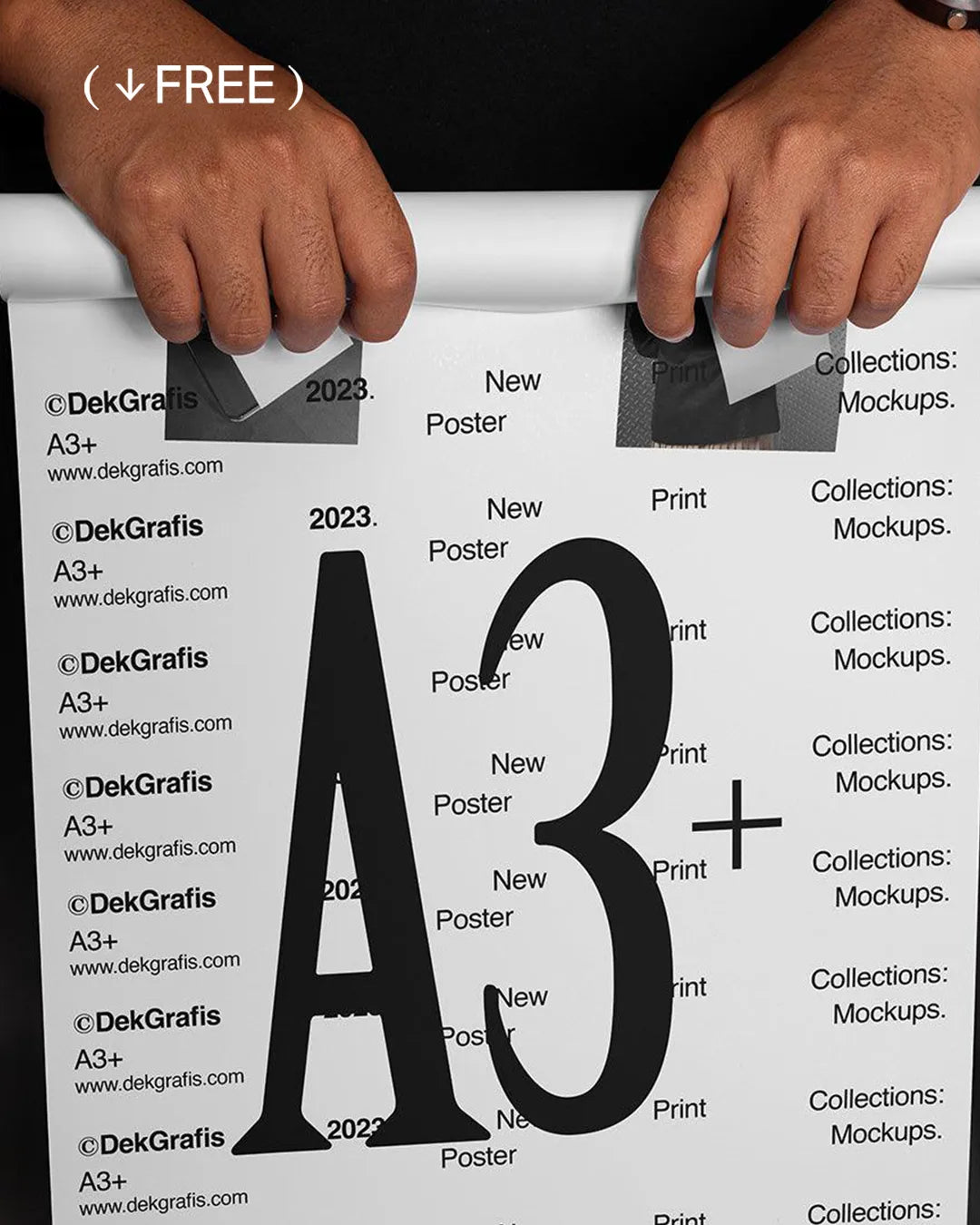 Free A3+ PSD Poster Mockup 02