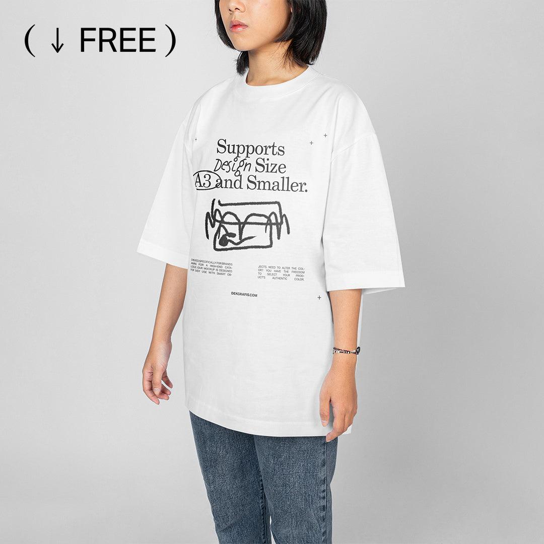 Free Woman Oversized T-Shirt Mockup A3 02