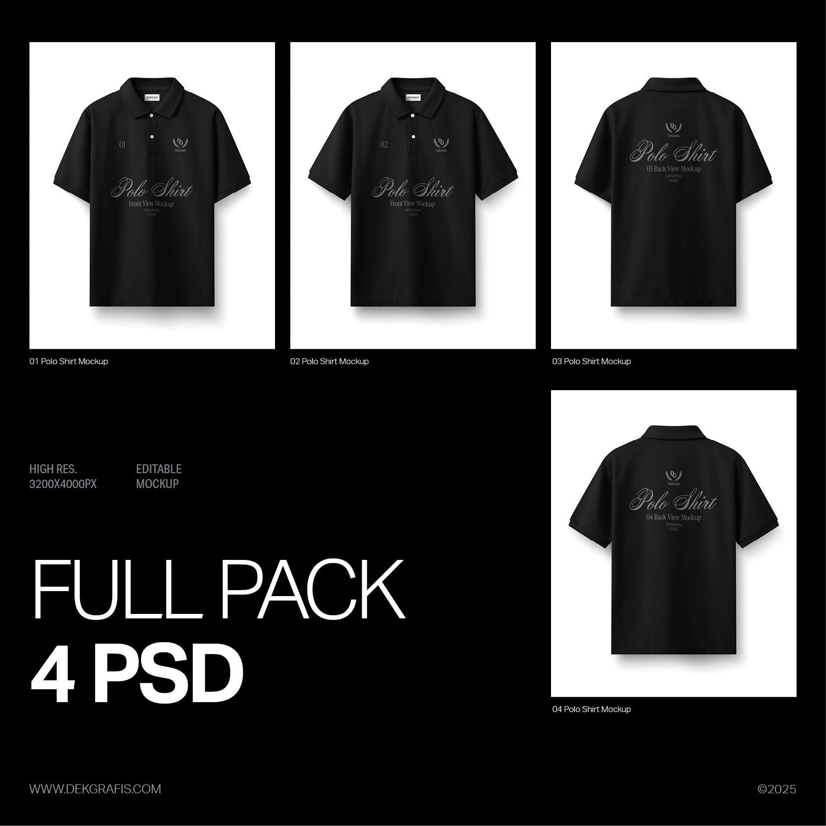 4 Polo Shirt Mockups 2025