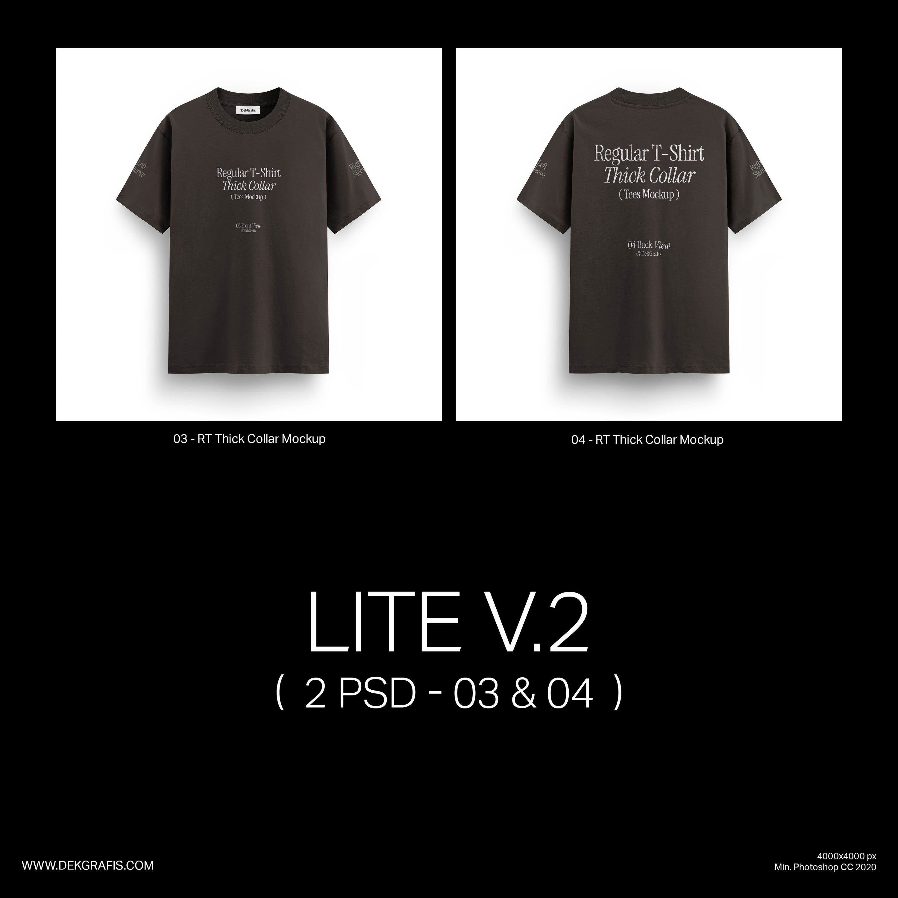 6 Regular T-Shirt Thick Collar Mockups 2024