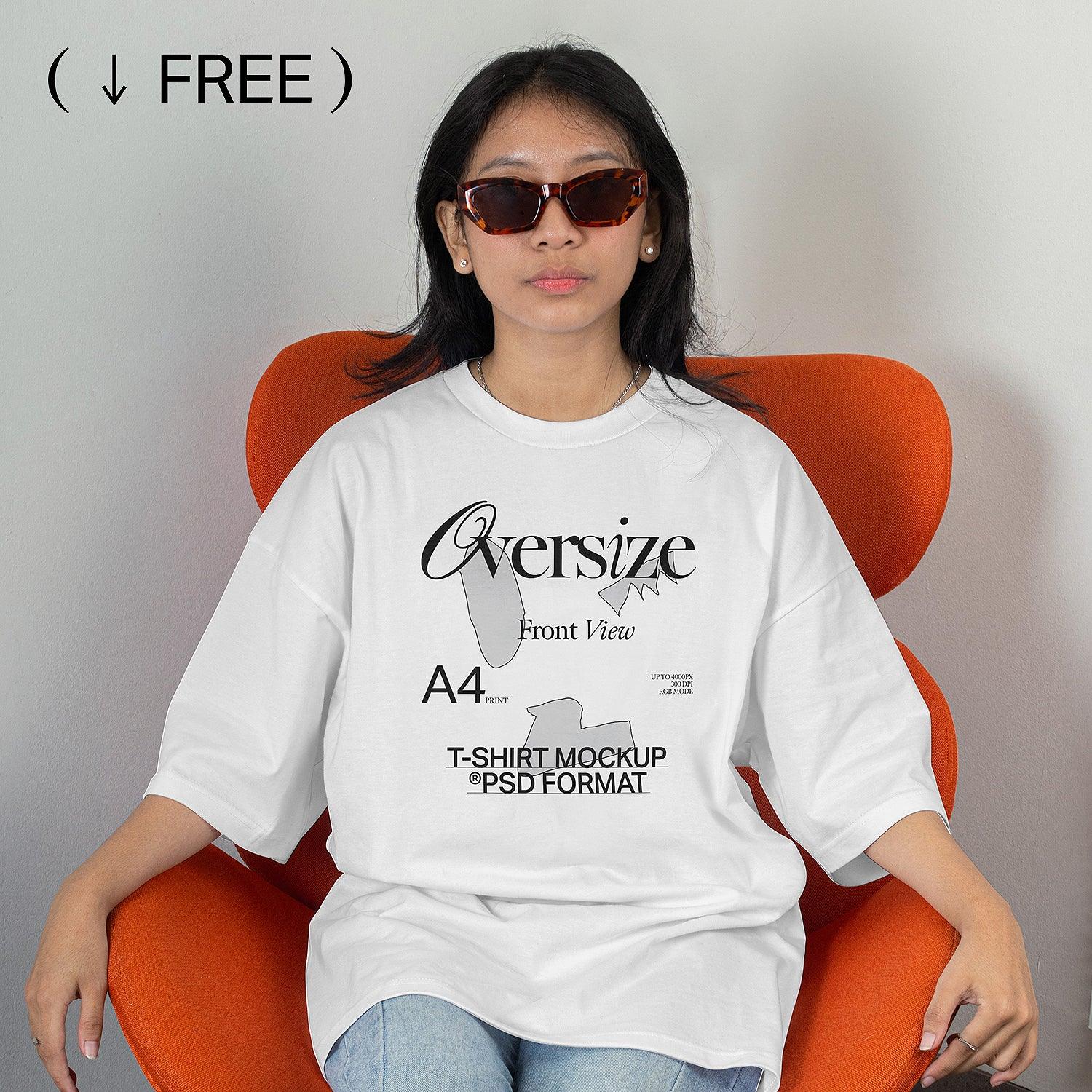 Free Oversize T-Shirt Mockup A4 Print 01