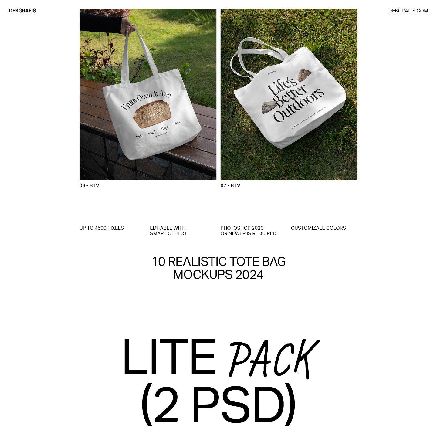 10 Realistic Tote Bag Mockups 2024