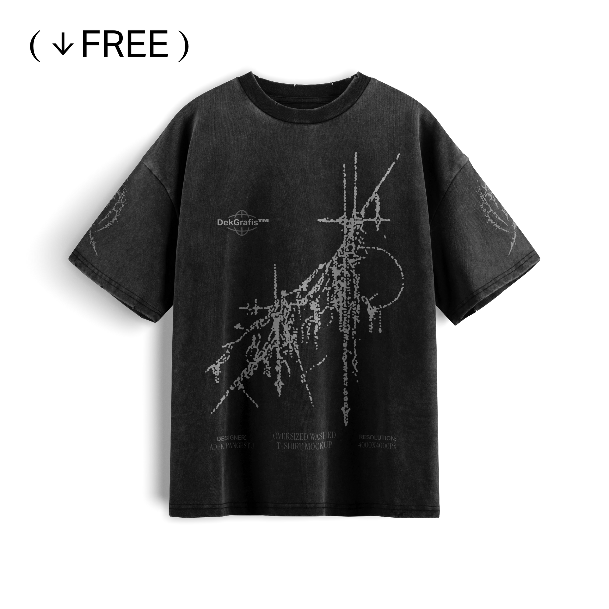 Free Oversized Washed T-Shirt Black 02