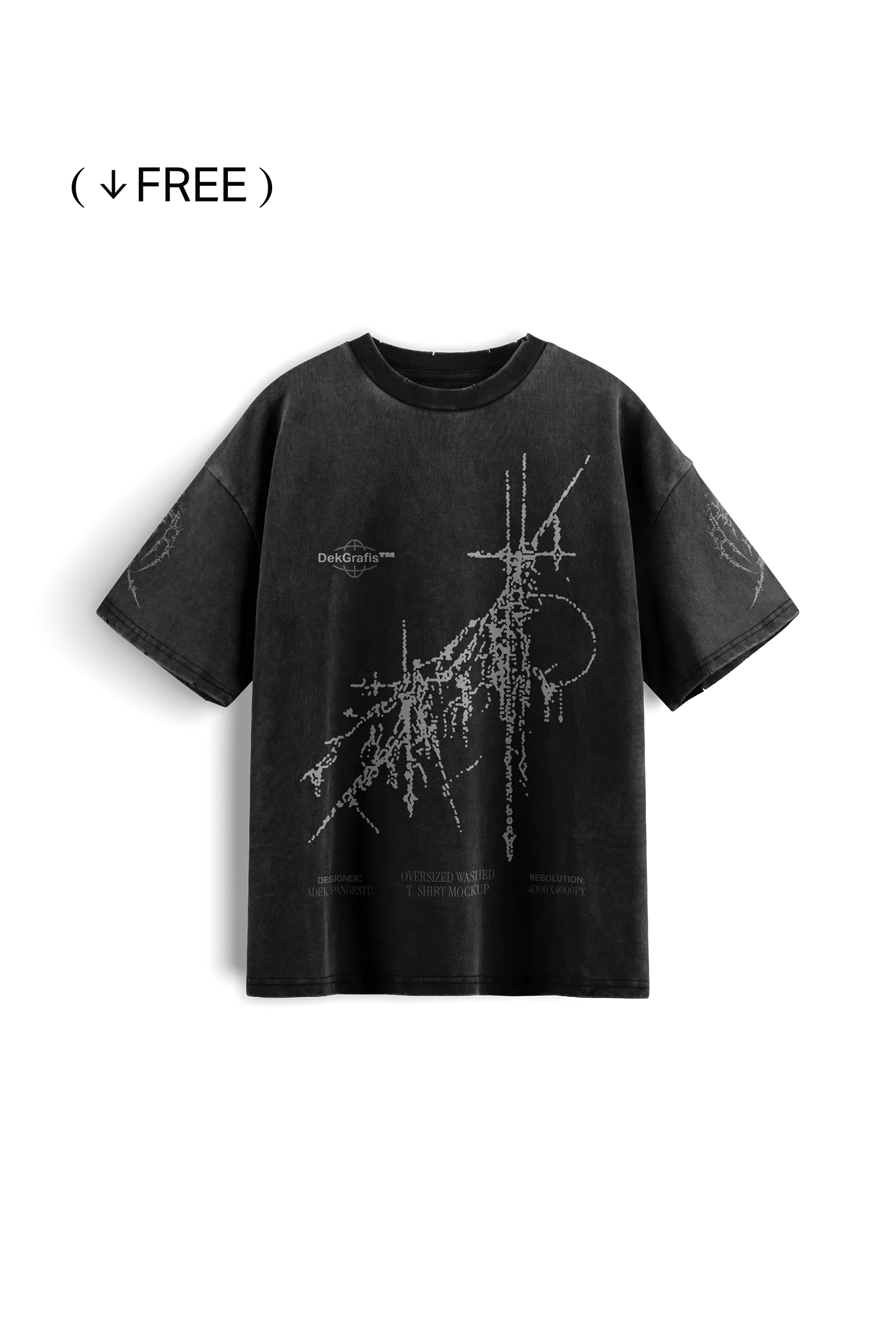 Free Oversized Washed T-Shirt Black 02