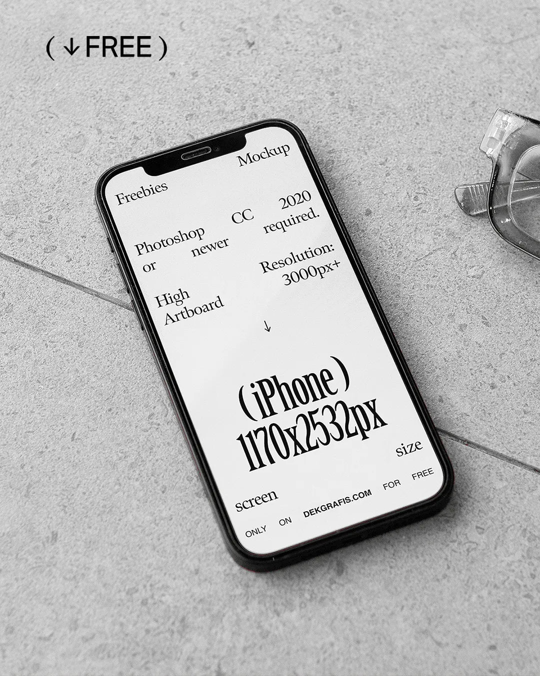 Free iPhone Mockup 1170x2532px