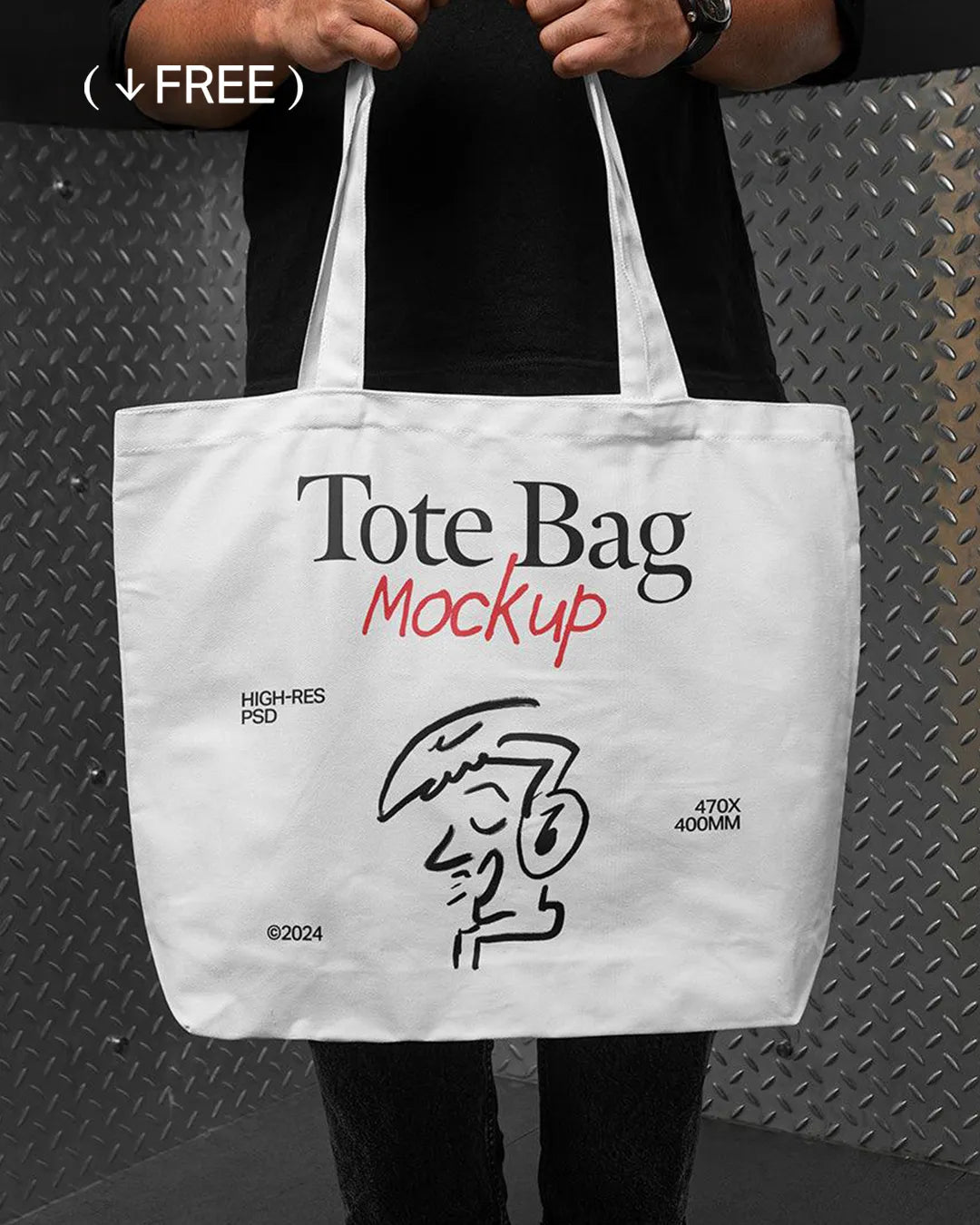 Free Man Tote Bag Mockup CRB 2024 06