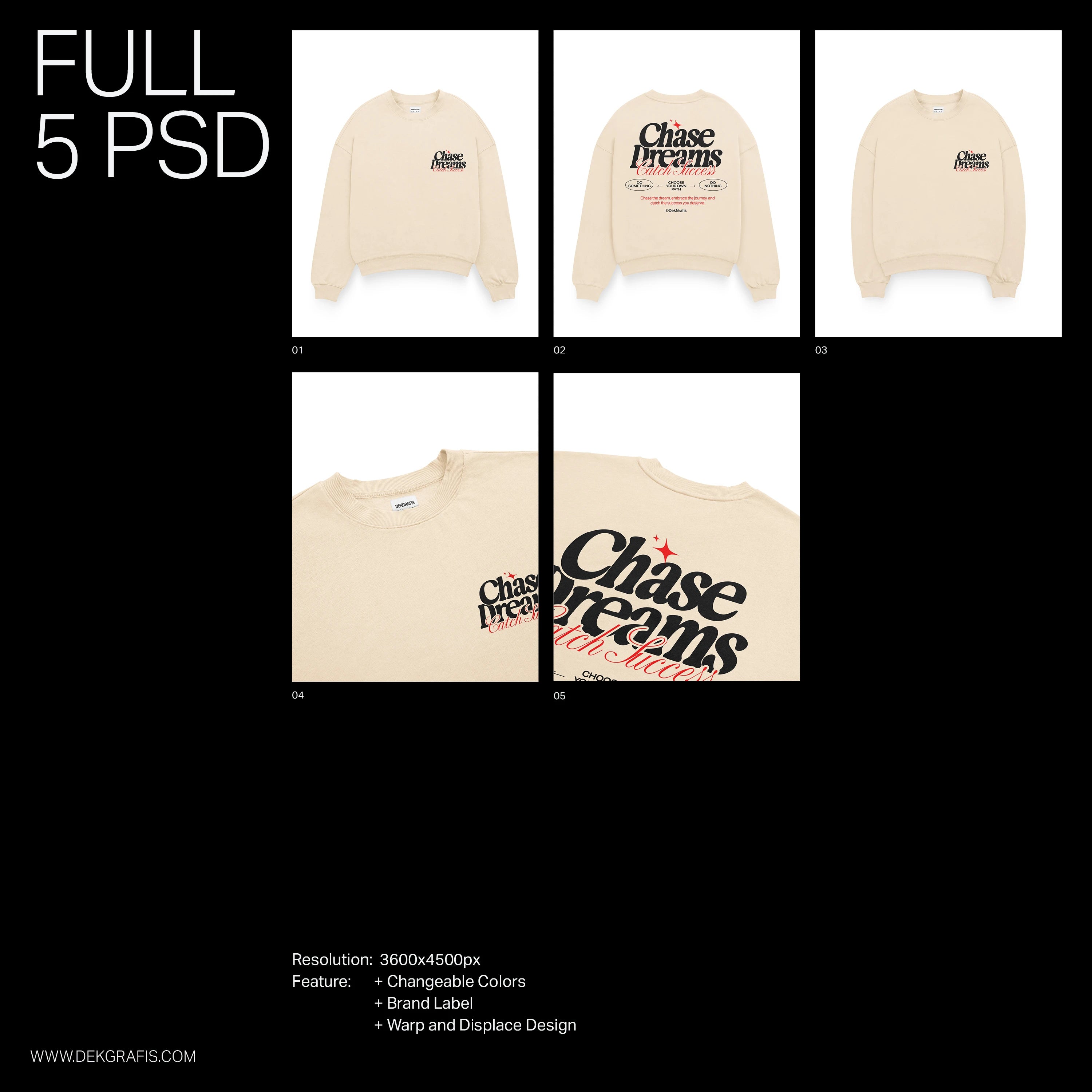 5 Sweatshirt Mockups 2025